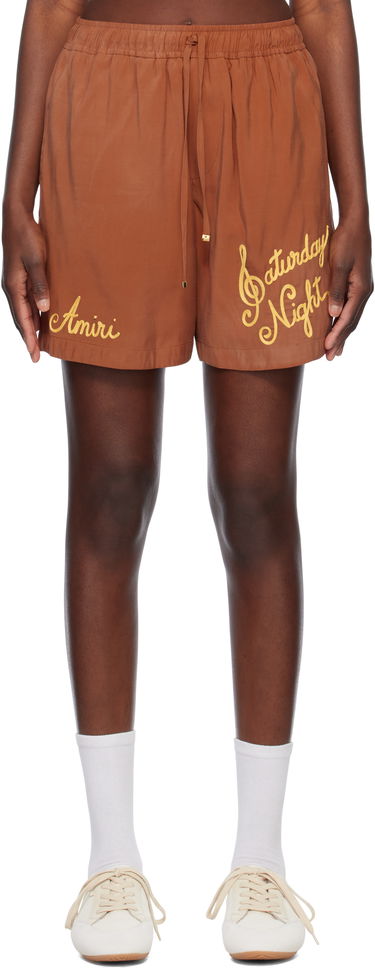 Shortsit AMIRI Amiri Saturday Night Drawstring Shorts Ruskea | AMSHCA1076, 0