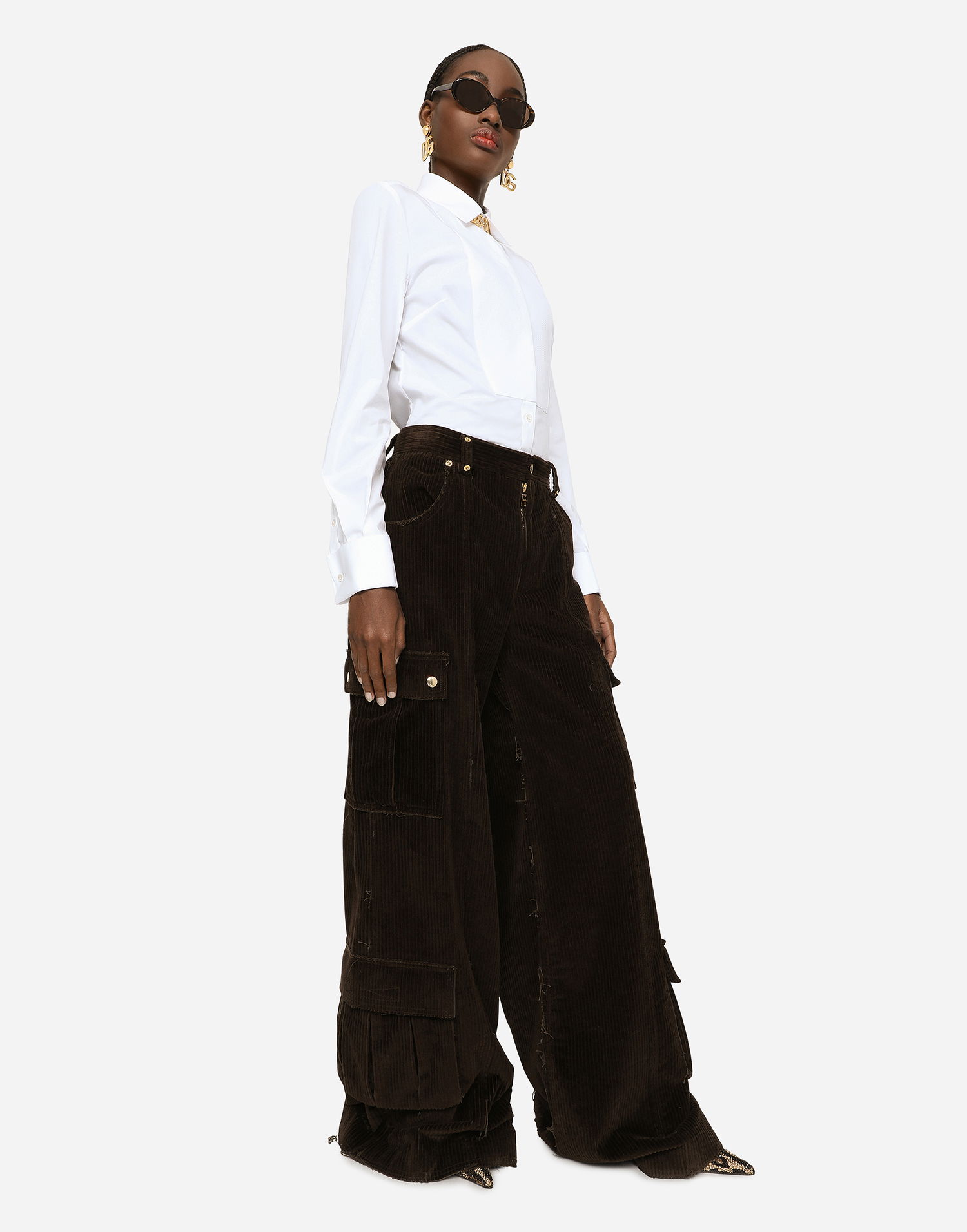 Paita Dolce & Gabbana Stretch Poplin Tuxedo Shirt Valkoinen | F5K50TFUEEEW0800, 1