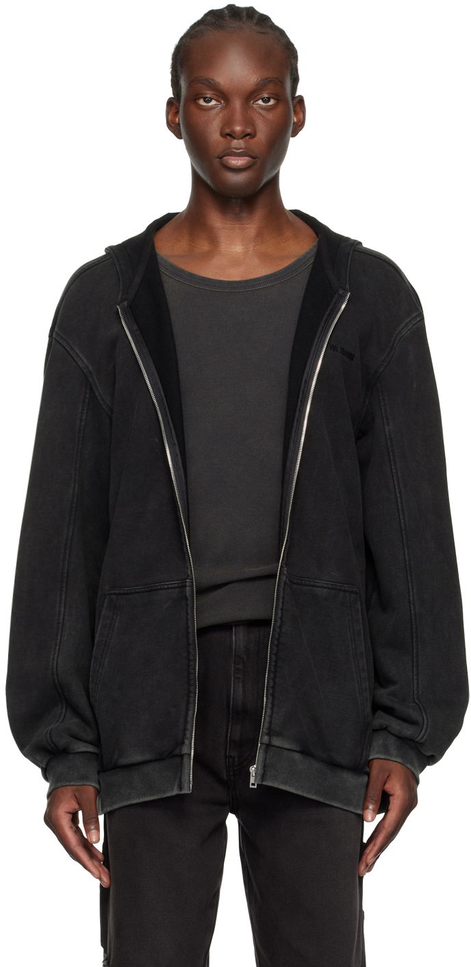 Huppari We11done Studded Hoodie Musta | WD-TJ2-24-857-U-BK