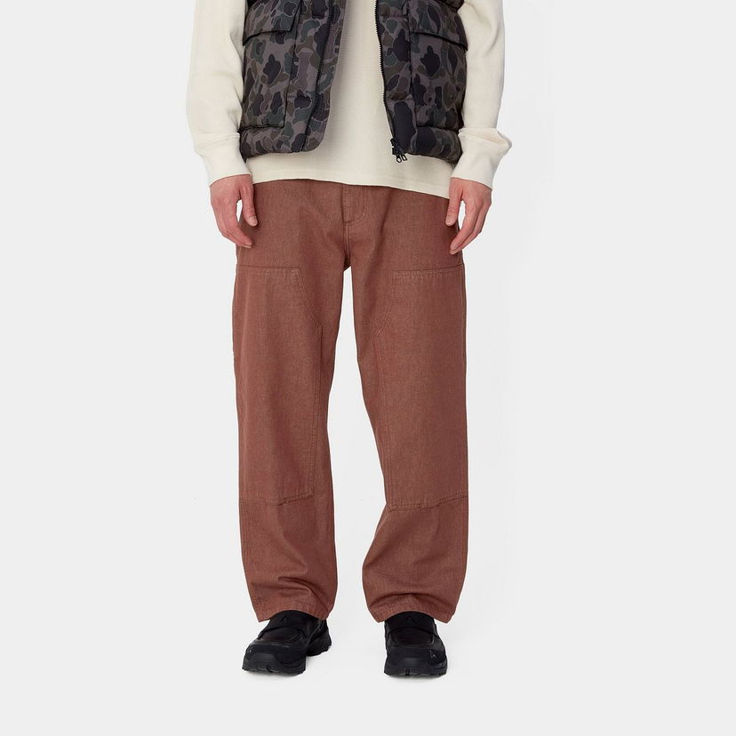 Cargo housut Carhartt WIP Double Knee Rinsed Pants Ruskea | I033887_9