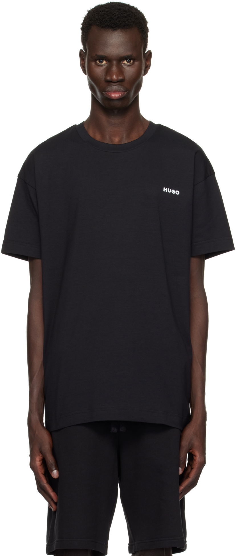 T-paita BOSS Hugo Stretch Cotton Logo T-Shirt Musta | 50534163
