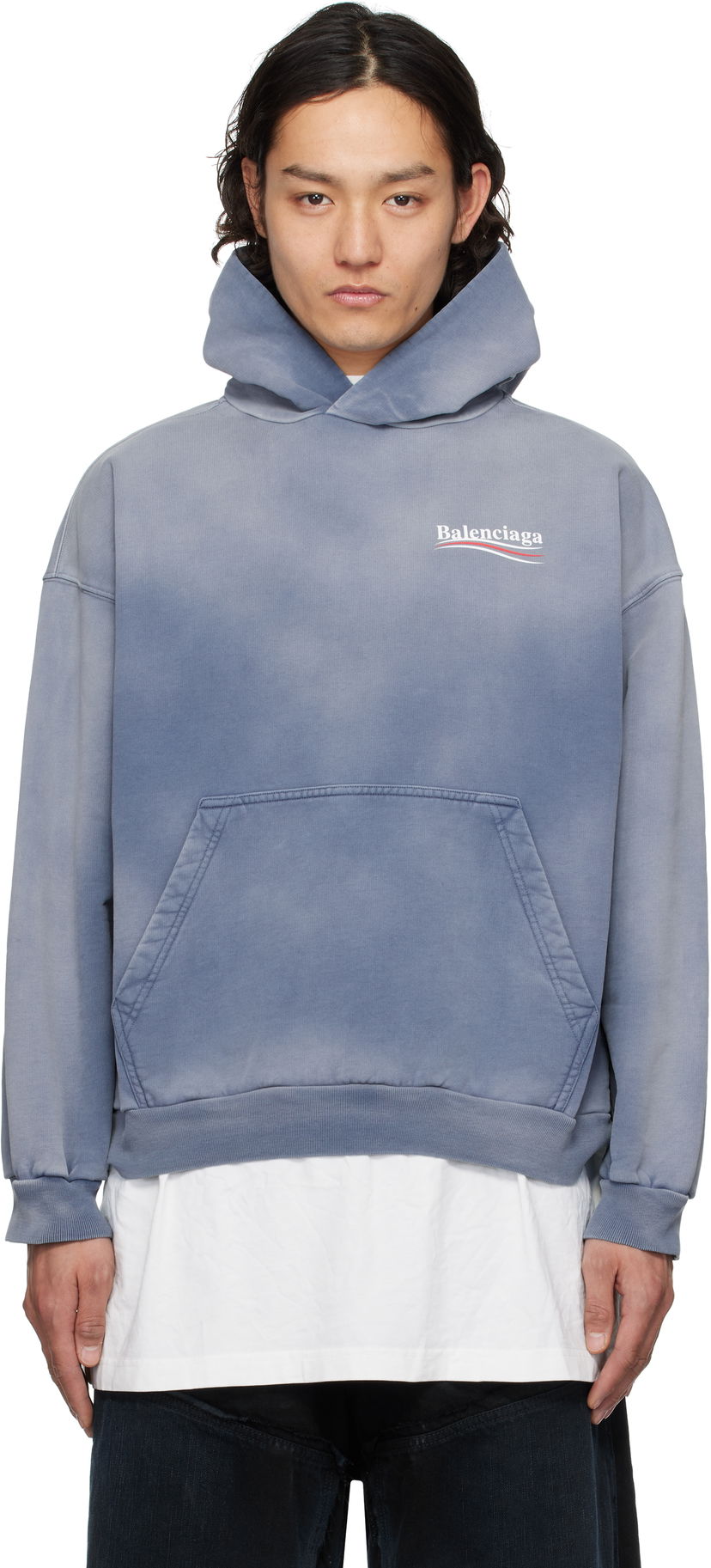 Huppari Balenciaga Balenciaga Political Campaign Hoodie Sininen | 767877TRVB1