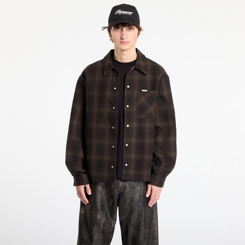 Takki Represent Clo Bonded Reversible Check Shirt Ruskea | MLM100105-17