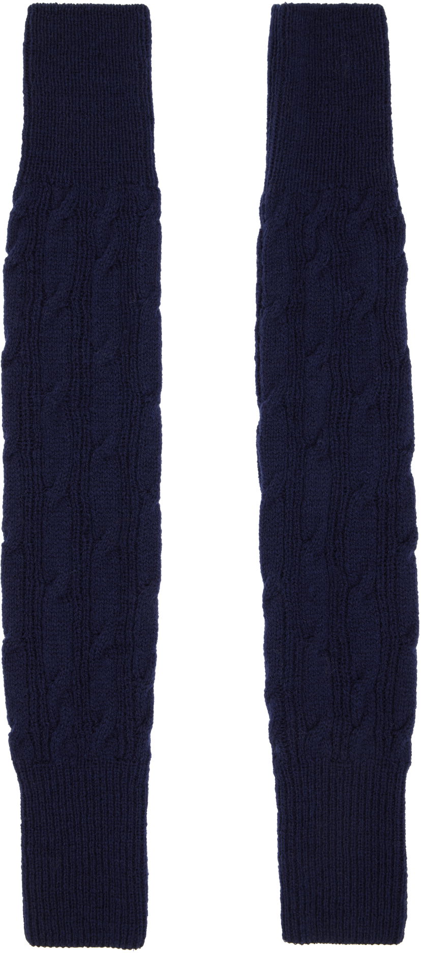 Käsineet Dries Van Noten Dries Van Noten Wool Cable-Knit Arm Warmers Tummansininen | 252-021213-2707