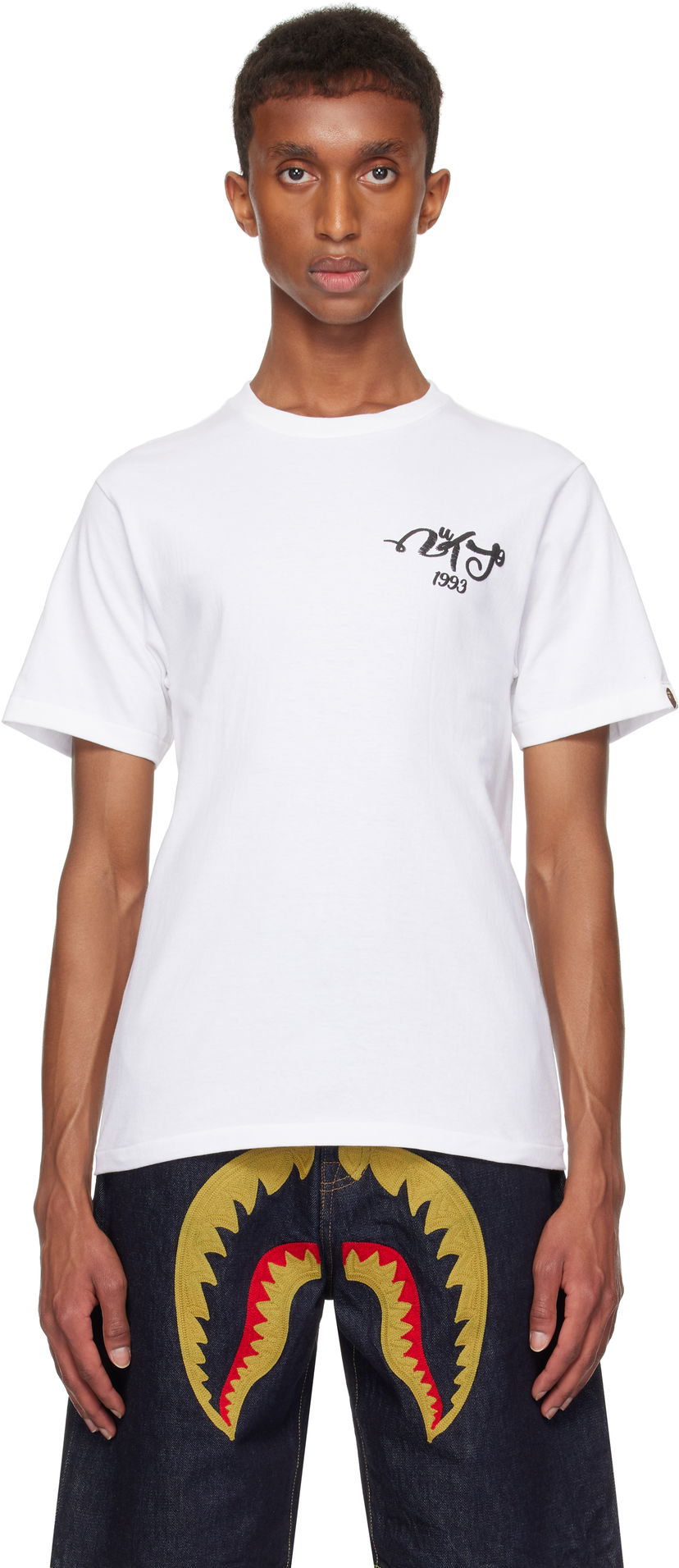 T-paita BAPE Embroidery Style Logo T-shirt Valkoinen | 001TEK801025M