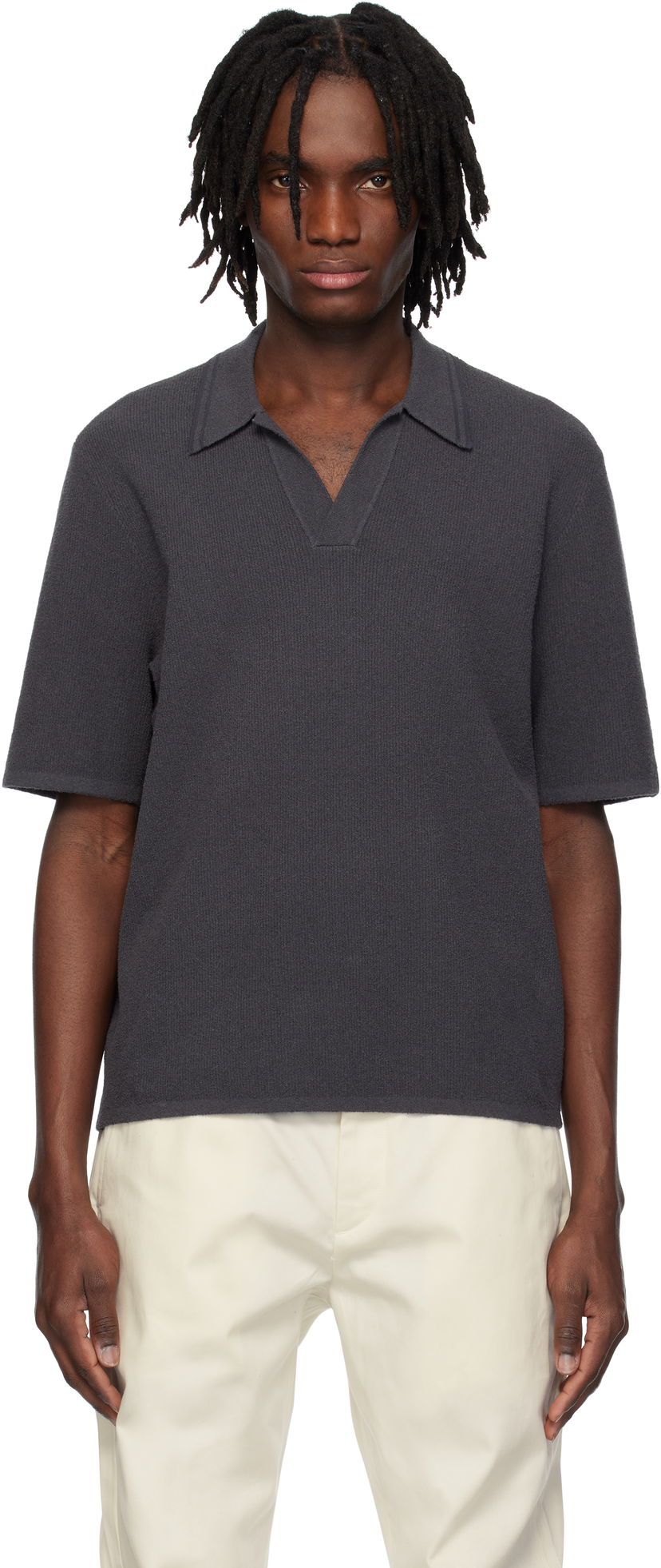 Poolopaita rag & bone Rag & Bone Rib Knit Johnny Polo Harmaa | MBS25S035YF35