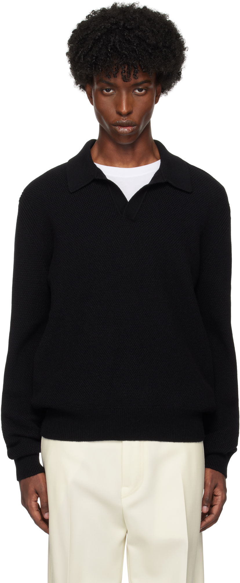 Poolopaita ZEGNA Cashmere Polo Musta | UEK85A8-131