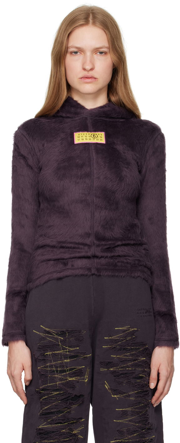 Huppari Maison Margiela Furry Jersey Hoodie Violetti | S62NH0033 M20045