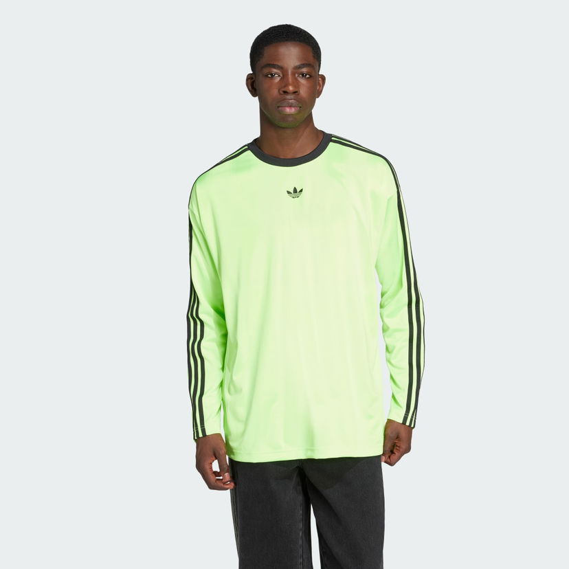 T-paita adidas Performance Adicolor Jacquard Long Sleeve Tee Vihreä | JW5964