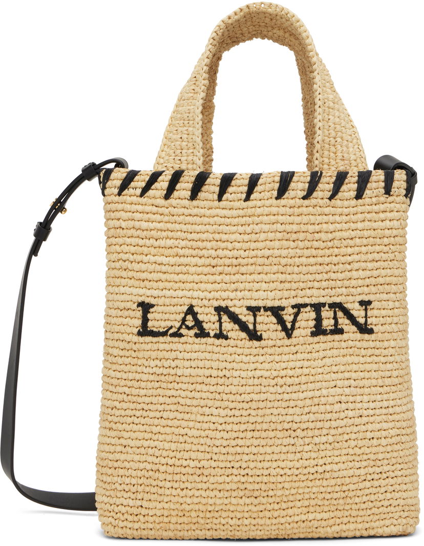 Kangaskassi LANVIN Lanvin Nano Raffia Tote Bag Beige | LW-BGST01-RAF1-P25