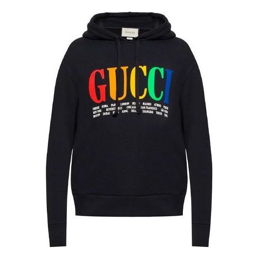 Huppari Gucci Rainbow Logo City  Sweatshirt Musta | 475374-X3N60-1082