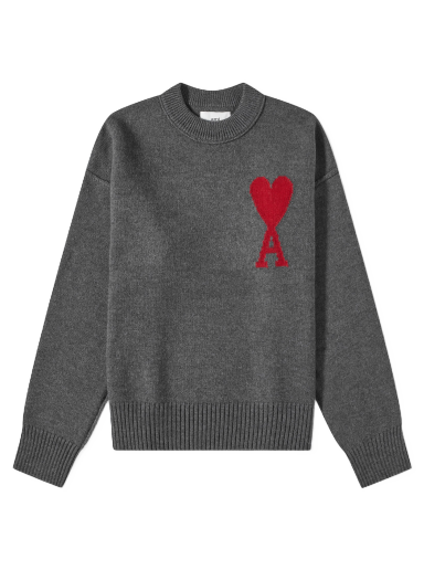 Villapaita AMI A Heart Crewneck Harmaa | BFUKS006-018-084