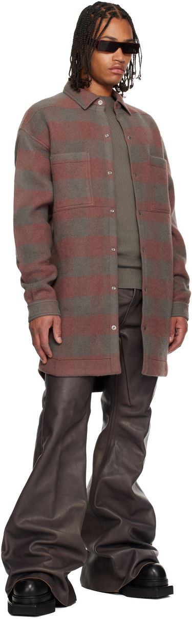 Paita Rick Owens Concordians Oversized Plaid Flannel Overshirt with Chest Pockets Monivärinen | RU02E1739 WJP, 3