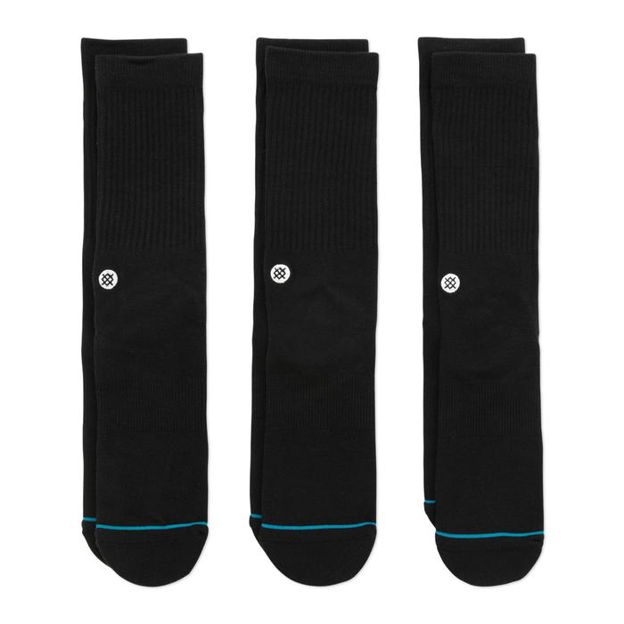 Sukat Stance Icon 3 Pack Socks Musta | M556D18ICP-BLK, 0