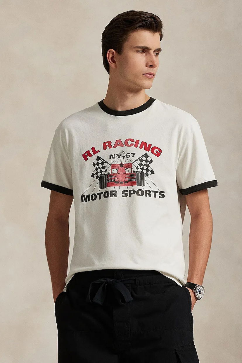 T-paita Polo by Ralph Lauren Polo Ralph Lauren Racing Graphic T-Shirt Valkoinen | 710972335