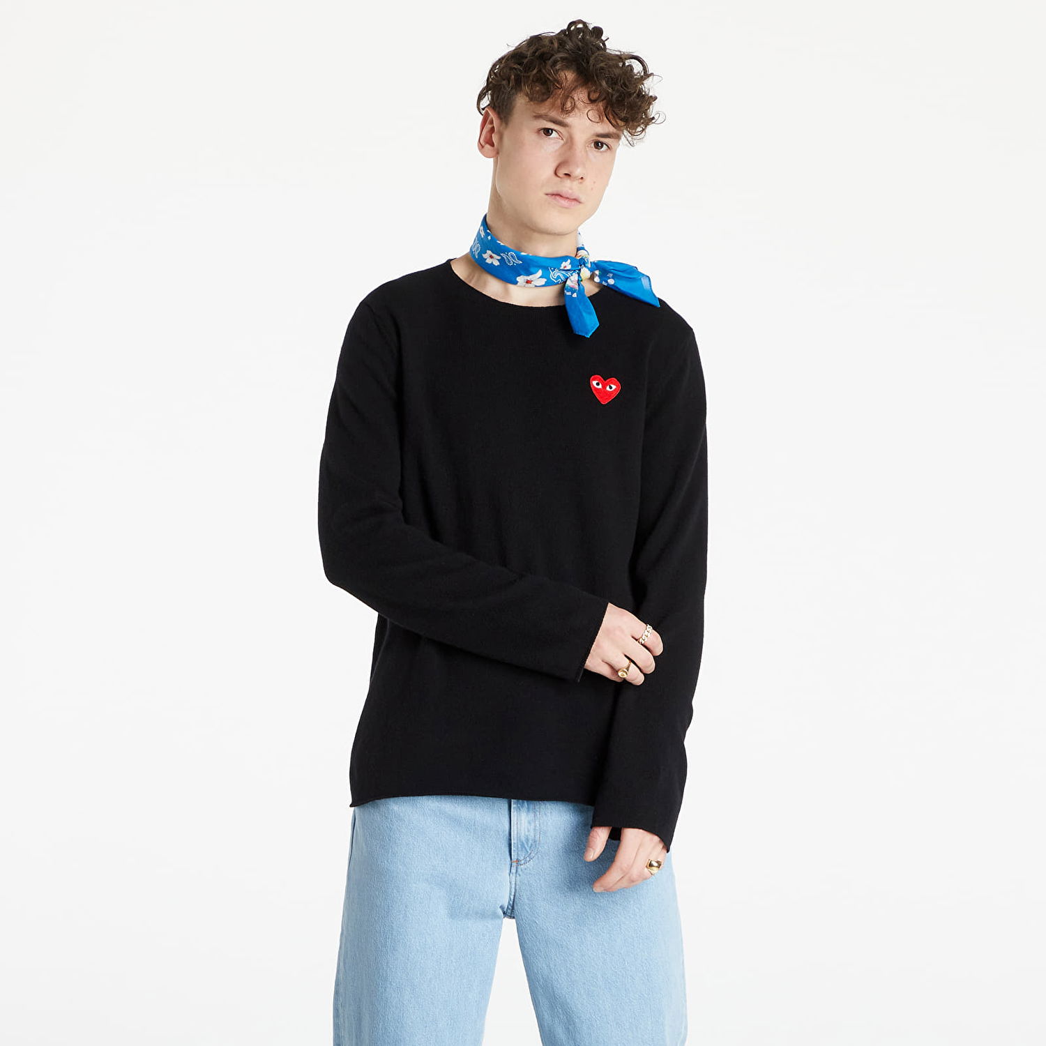 Villapaita Comme des Garçons PLAY Red Heart Crewneck Jumper Musta | AZN068 Black, 0