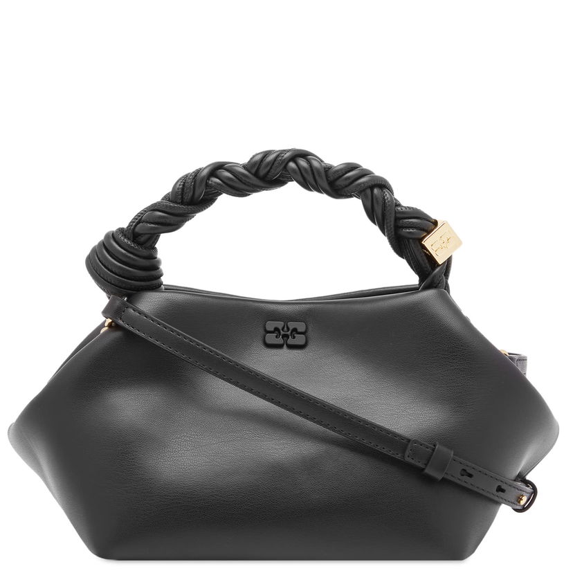 Käsilaukku GANNI Braided Handle Leather Shoulder Bag Musta | A5241-099