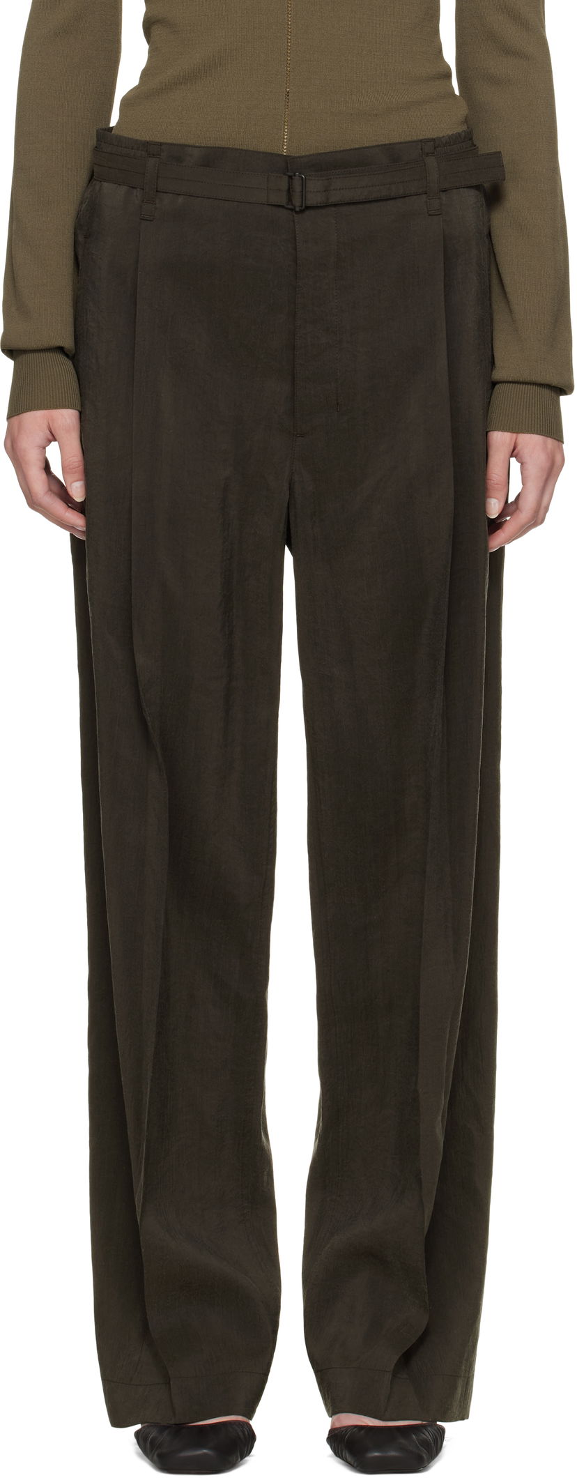 Housut LEMAIRE Lemaire Belted Relaxed Trousers Vihreä | PA1206 LF1308