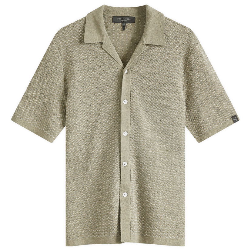 Paita rag & bone Jacquard Avery Short Sleeve Shirt Vihreä | MBS24P025BB25-VET
