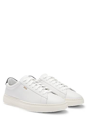 Vaatteet ja asusteet BOSS BOSS Polished Leather with Logo Details Valkoinen | 50536480