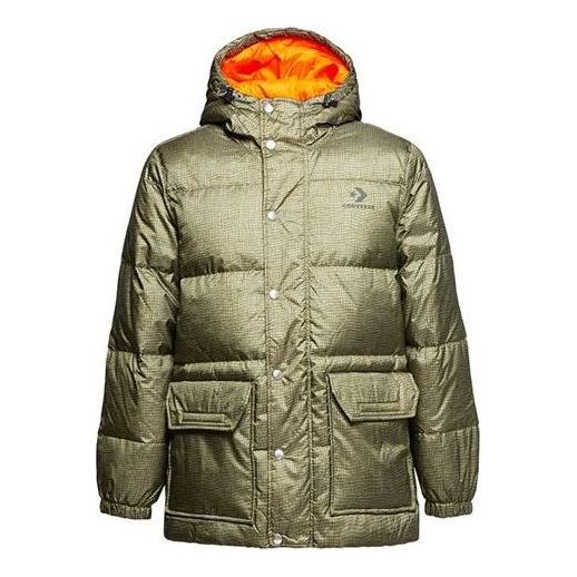 Puffer takki Converse Mid-Length Printed Down Puffer Jacket Vihreä | 10007262-A01