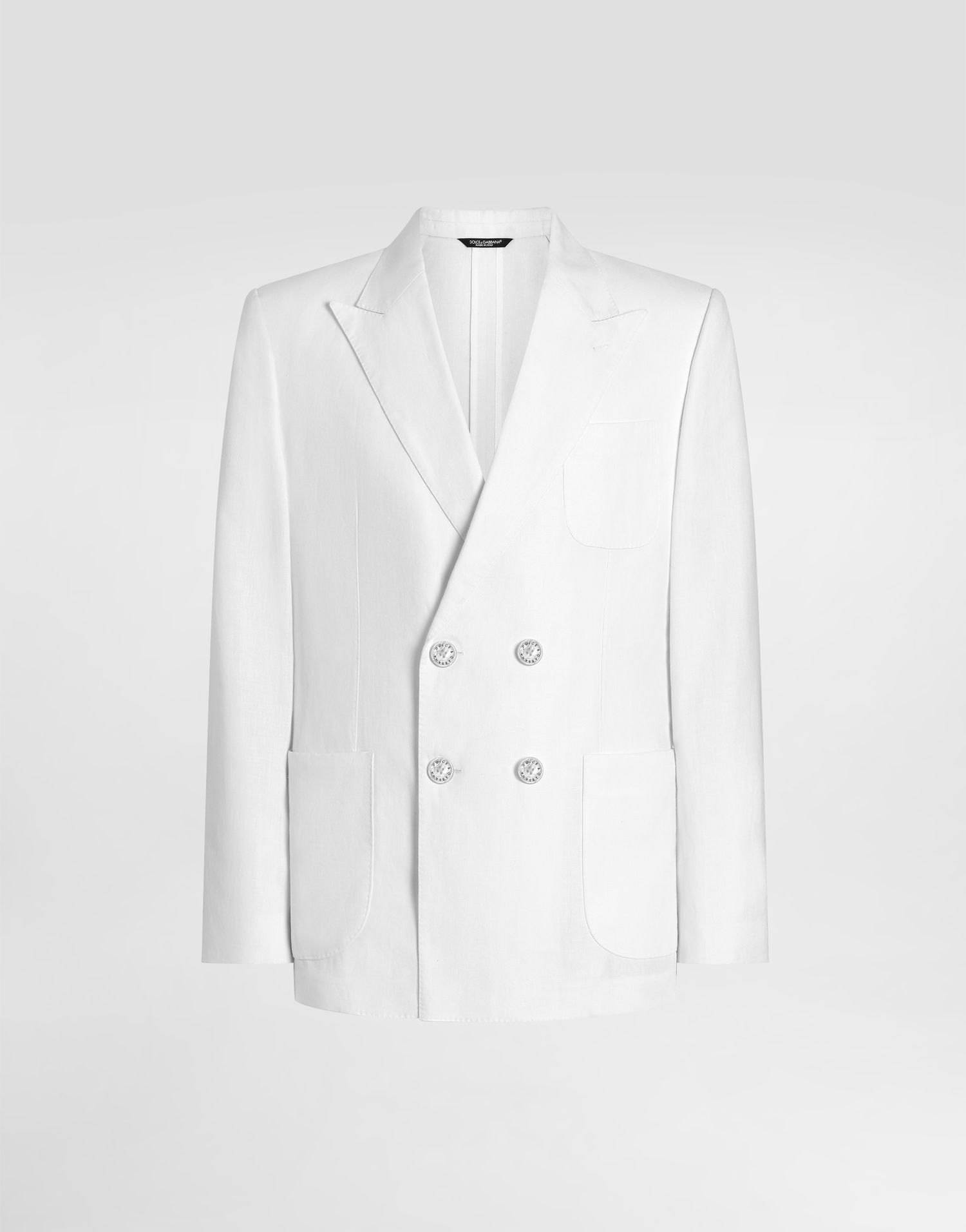 Takki Dolce & Gabbana Dolce & Gabbana Portofino Double-breasted Linen Jacket Valkoinen | G2NZ2TFU4JBW0111, 0
