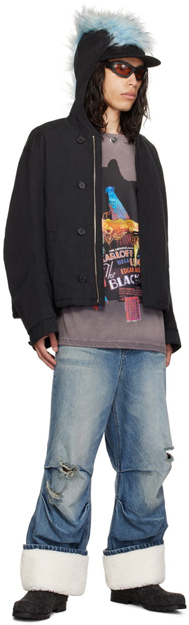 Bomber-takki We11done Sortie Buttoned Neckline Jacket Musta | WD-JK3-23-052-U-BK, 3