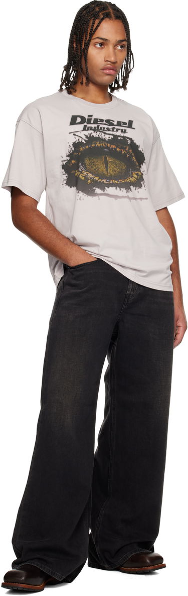 T-paita Diesel Industry Graphic Crocodile Eye Relaxed Fit T-Shirt Harmaa | A19640-0PLAT-9CJ, 3