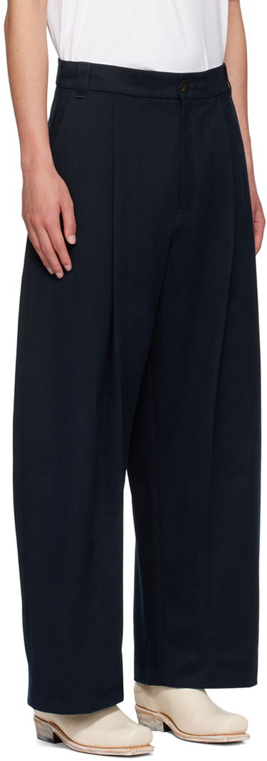 Housut Studio Nicholson Studio Nicholson Pleated Trousers Musta | SORTE SNM - 351 -, 4