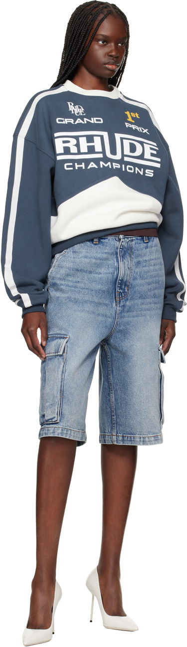 Shortsit Rhude Rhude Baggy Denim Cargo Shorts Sininen | RHPS25SH05012, 3