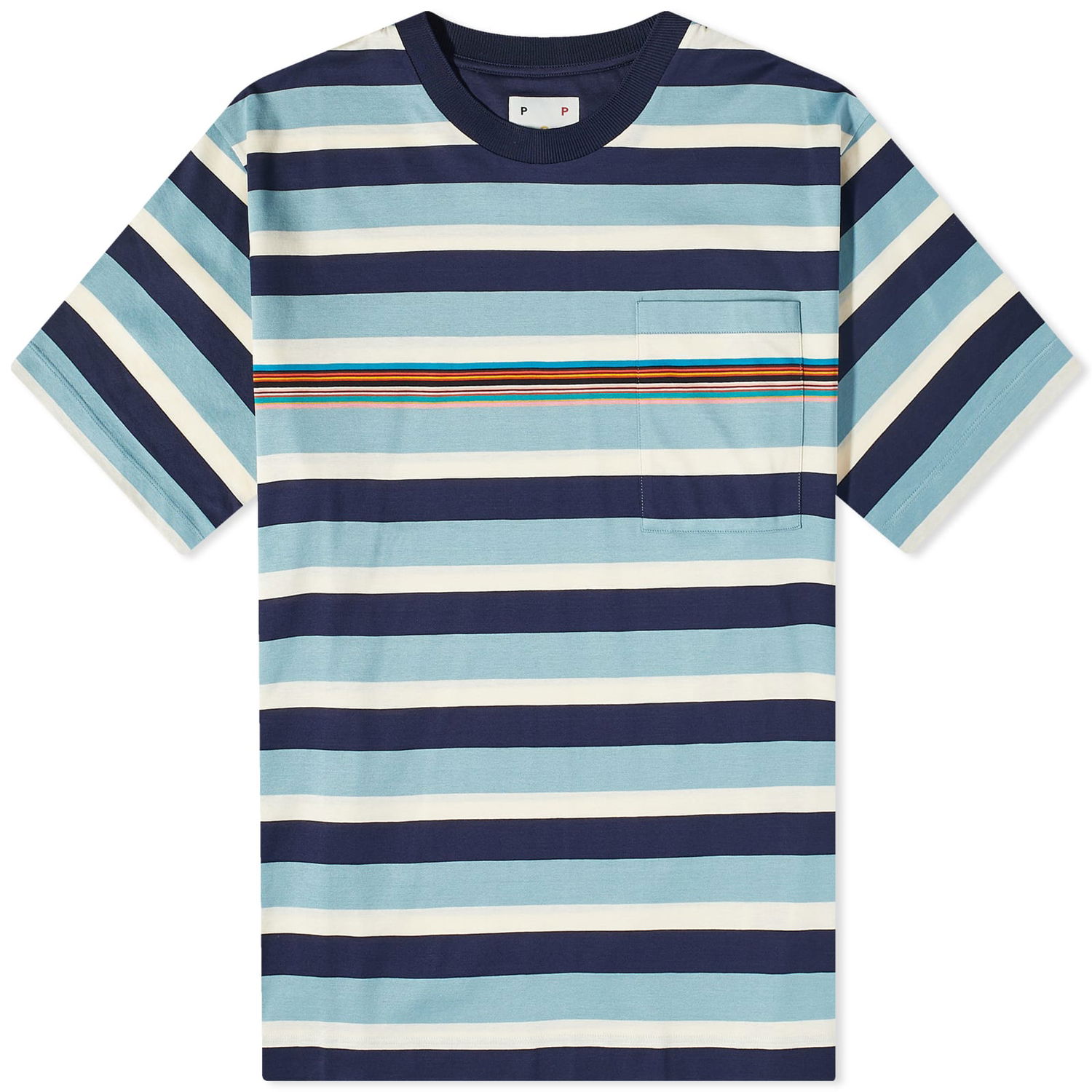 T-paita Pop Trading Company x Paul Smith Stripe Tee Tummansininen | M1R-136Y-K02032, 0
