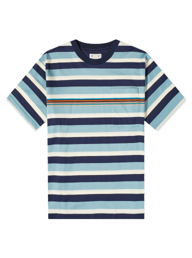 T-paita Pop Trading Company x Paul Smith Stripe Tee Tummansininen | M1R-136Y-K02032