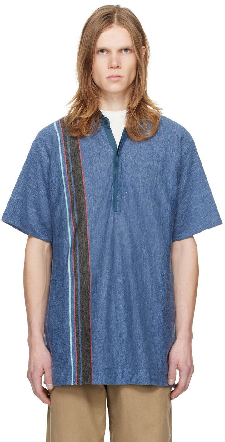 Poolopaita The Row Striped Linen Shirt Sininen | 531-Y713