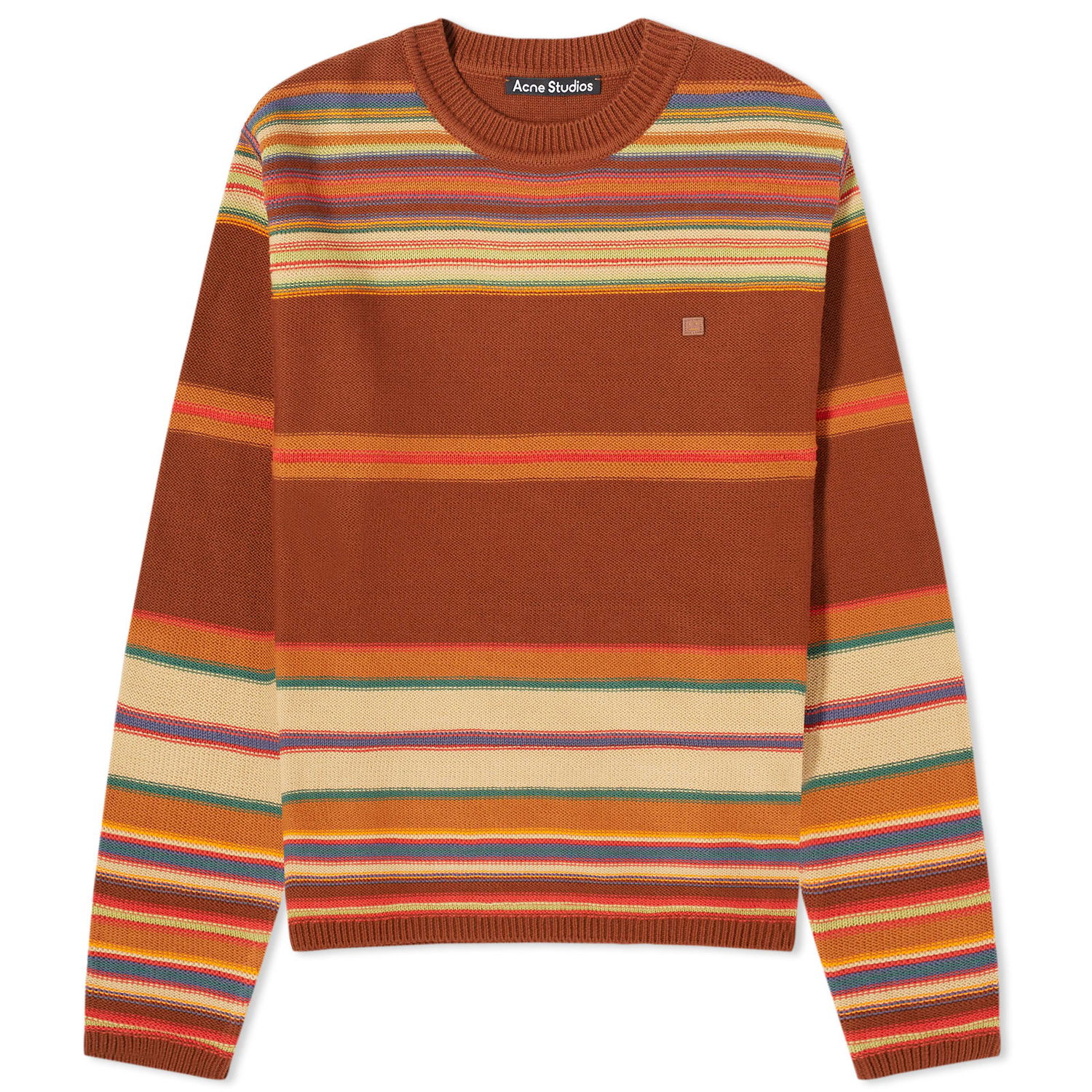 Villapaita Acne Studios Kenzil Stripes Face Jumper Ruskea | C60087-DKI, 0