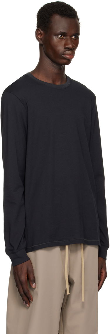 T-paita SKIMS Cotton Classic Long Sleeve T-Shirt Musta | LS-LST-6350M, 4