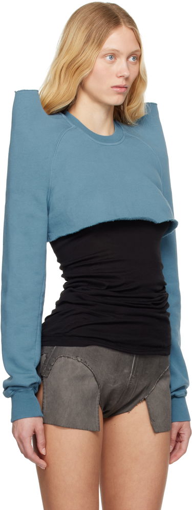 Villapaita Rick Owens Rick Owens DRKSHDW Hollywood Cropped Sweatshirt Sininen | DS01E3213 F, 1