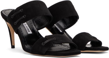 Asusteet Manolo Blahnik Manolo Blahnik Nebre Suede Heeled Mules Musta | 223-1354, 3