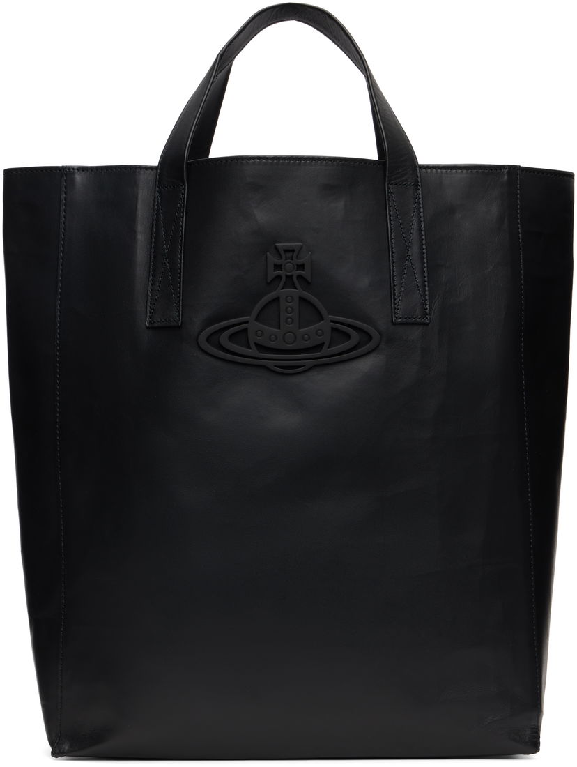 Kangaskassi Vivienne Westwood Vivienne Westwood Sarah Medium Leather Tote Musta | 4D02000BU-L00AN-