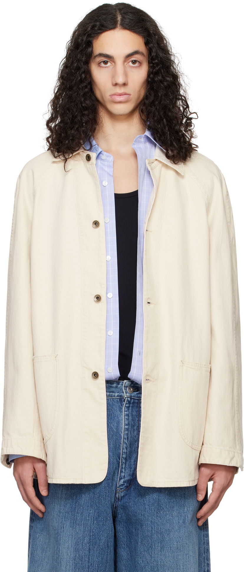 Takki Maison Margiela Maison Margiela Sports Denim Jacket Beige | S50AM0635 M30023