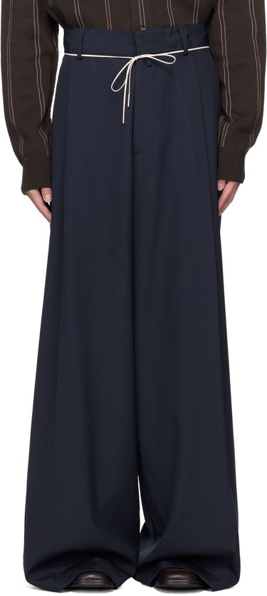 Housut Dries Van Noten Dries Van Noten Drawstring Trousers Tummansininen | 252-020915-2057, 0