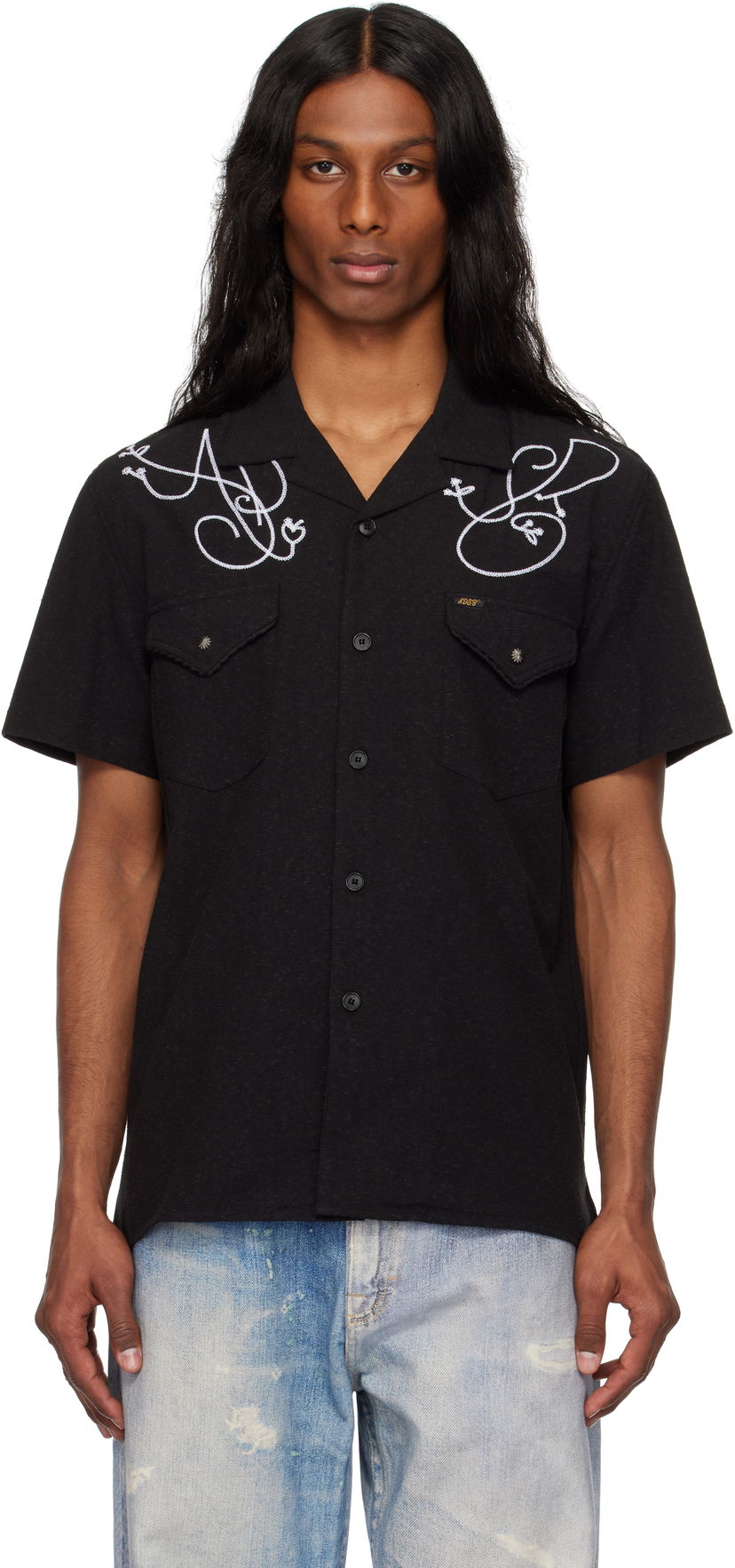 Paita Andersson Bell Andersson Bell Chain Embroidered Shirt Musta | atb1280m