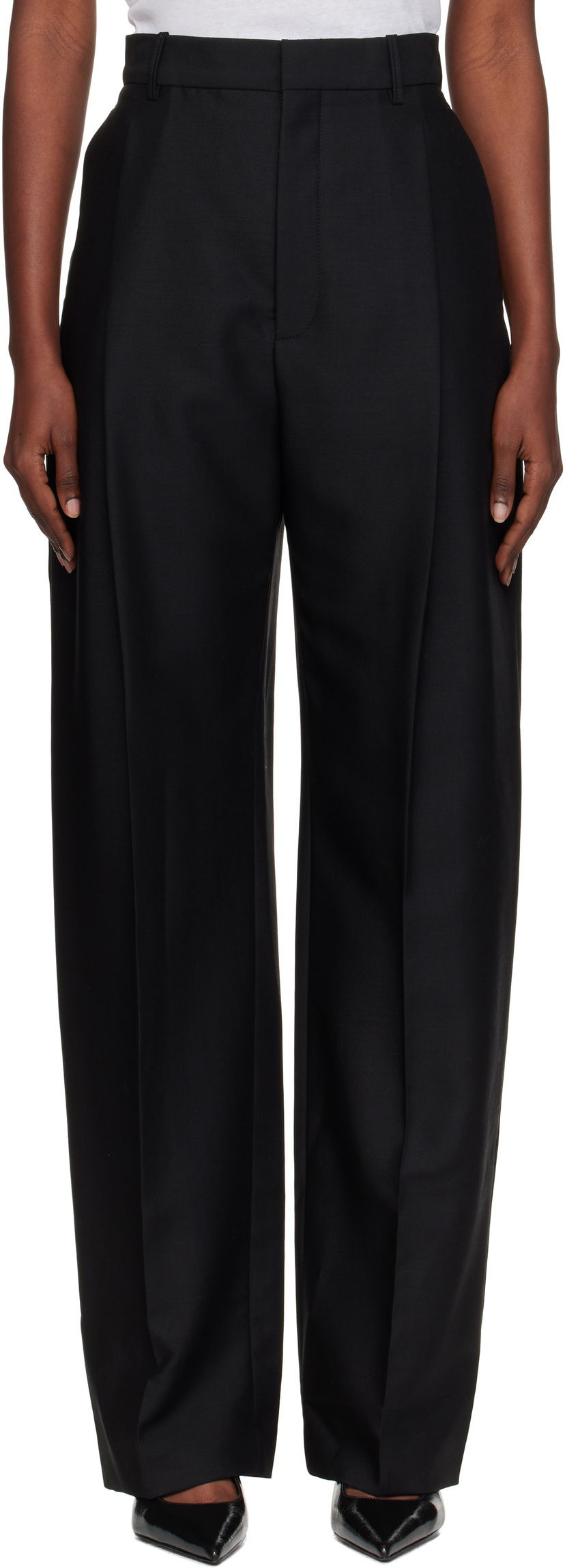 Housut WARDROBE.NYC WARDROBE.NYC Mid Rise Trousers Musta | W2227R20WE