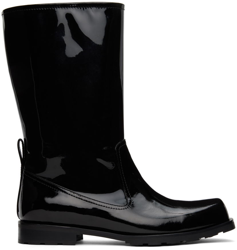 Vaatteet We11done We11done Enamel Combat Boots Musta | WD-AO3-22-453-M-BK
