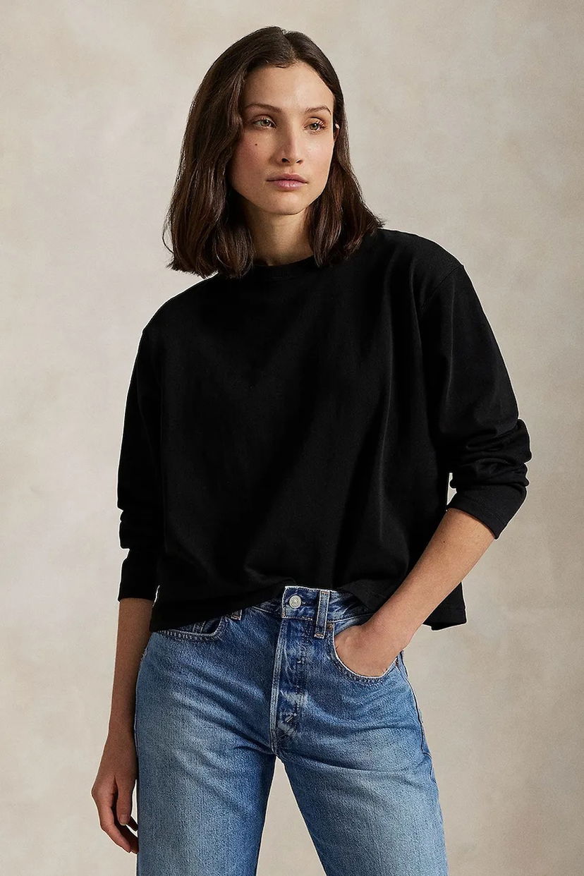 T-paita Polo by Ralph Lauren Polo Ralph Lauren Long Sleeve T-Shirt Musta | 211967107