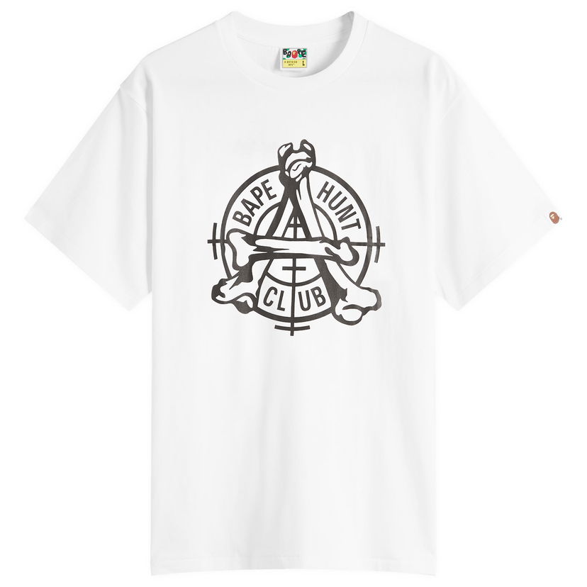 T-paita BAPE A Bathing Ape Hunt Club Tee, Size Small Valkoinen | 001TEL801053M-WHT