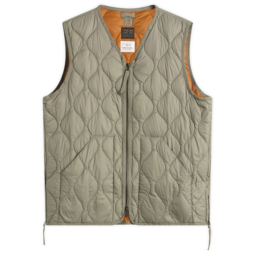 Liivi TAION Military V-Neck Zip Softshell Down Vest Vihreä | TAION-001ALSZML-1-DSG