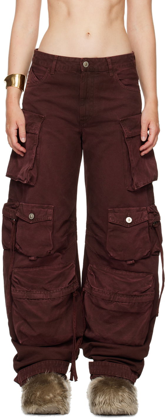 Cargo housut The Attico Attico Fern Cargo Pants Burgundia | 247WCP84 D088