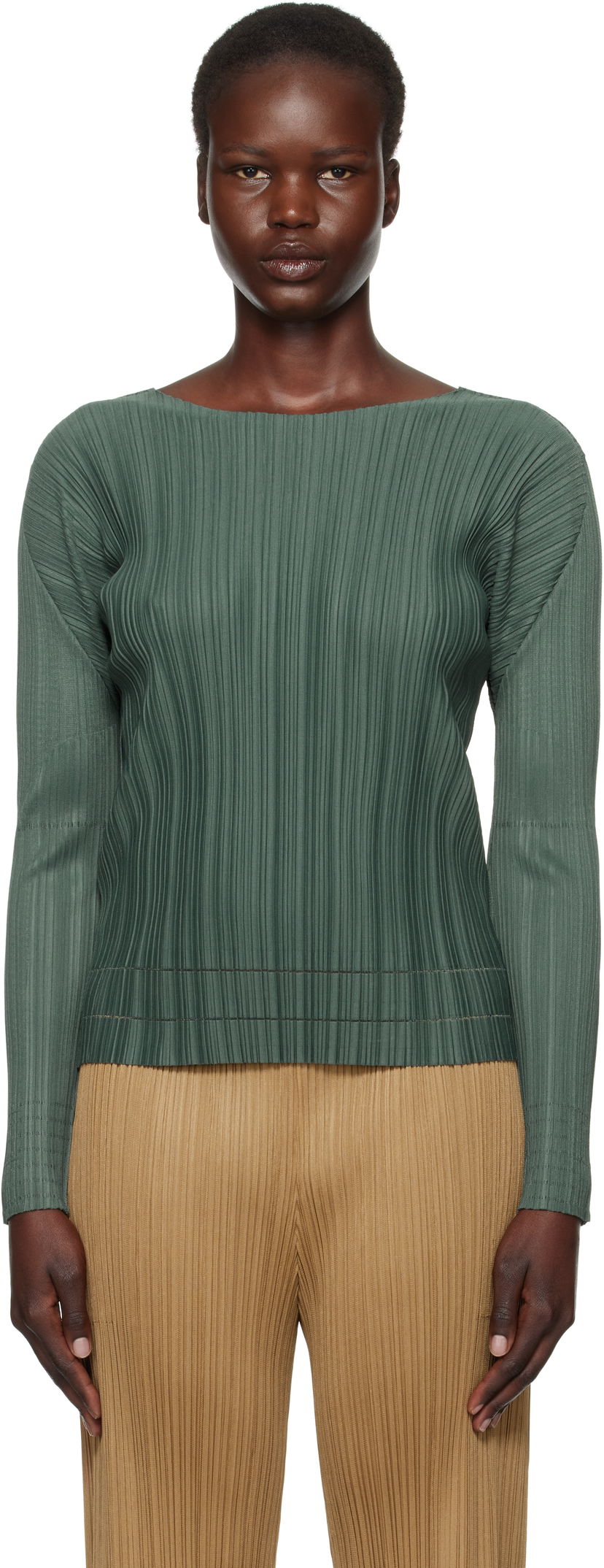 Villapaita Pleats Please Issey Miyake Issey Miyake Pleats Please Soft Pleats Top Vihreä | PP48JK932