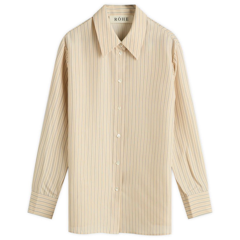 Paita Róhe Silk Striped Shirt Beige | 416-19-225