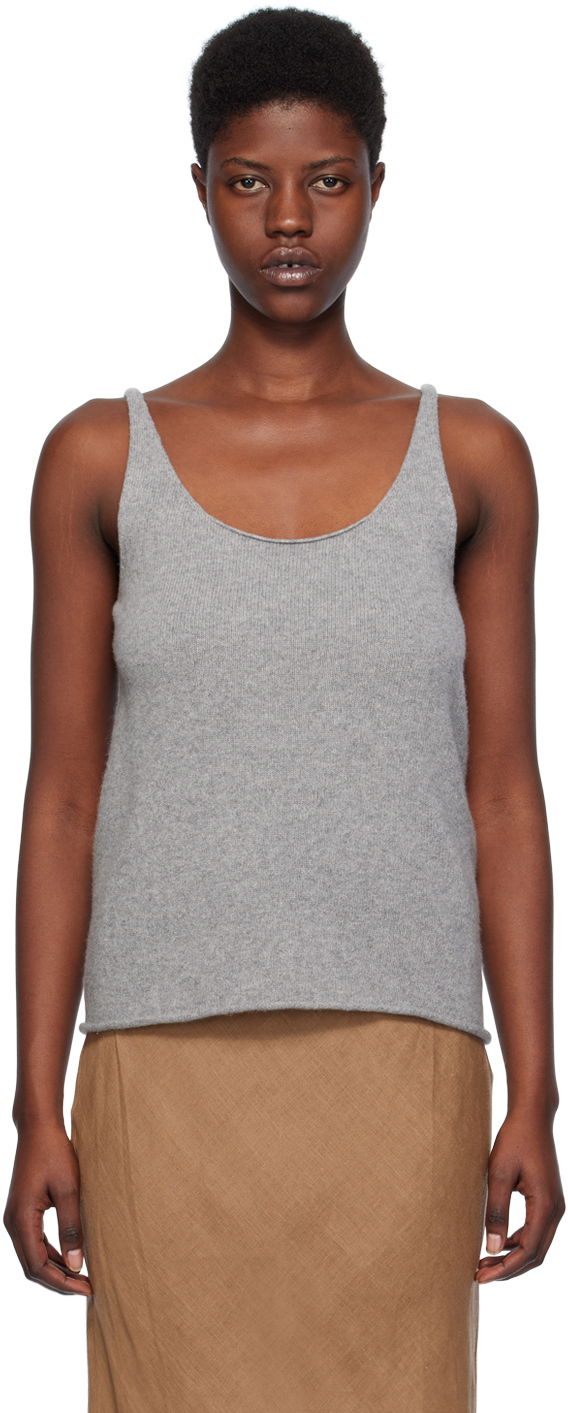 Tankkitoppi Baserange Sleeveless Ribbed Tank Top Harmaa | KNRT-RC-SP24